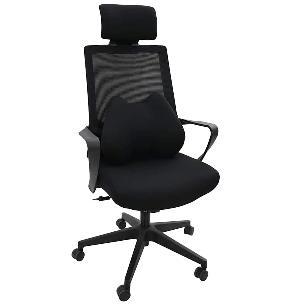 Back Support Pillow Black Memory Foam 40 x 32 x 13 cm