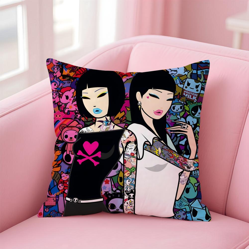 Чехол для подушки T-Tokidoki для дома и автомобиля, многоцелевой чехол для подушки - Двусторонний, Мягкий и прочный для ежедневного использования