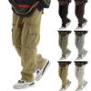 Men's Overalls Drawstring  Multi Pocket Casual Pants Hiking Pants Cotton Twill Pants