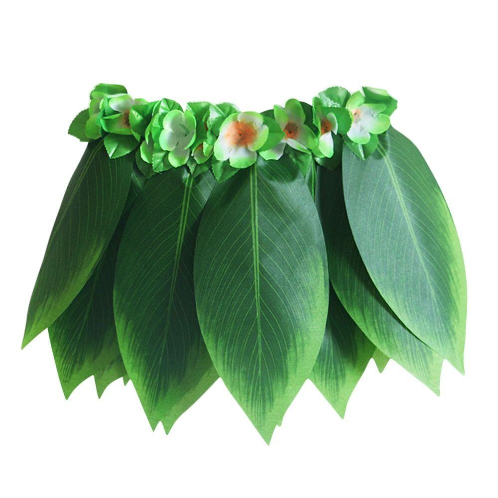 Stage Show Hawaiian Green Leaf Skirt Bonfire Party Prom Beach Holiday Costumes