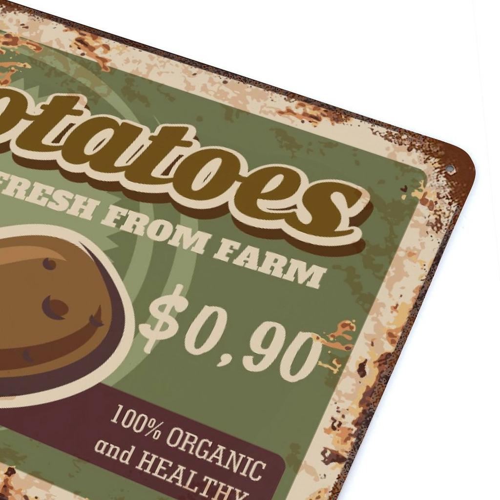 1-Pack Antique Shabby Metal Plate, 20×30cm and 30×40cm, Rustic Décor for Bedroom, Study or Coffee Shop