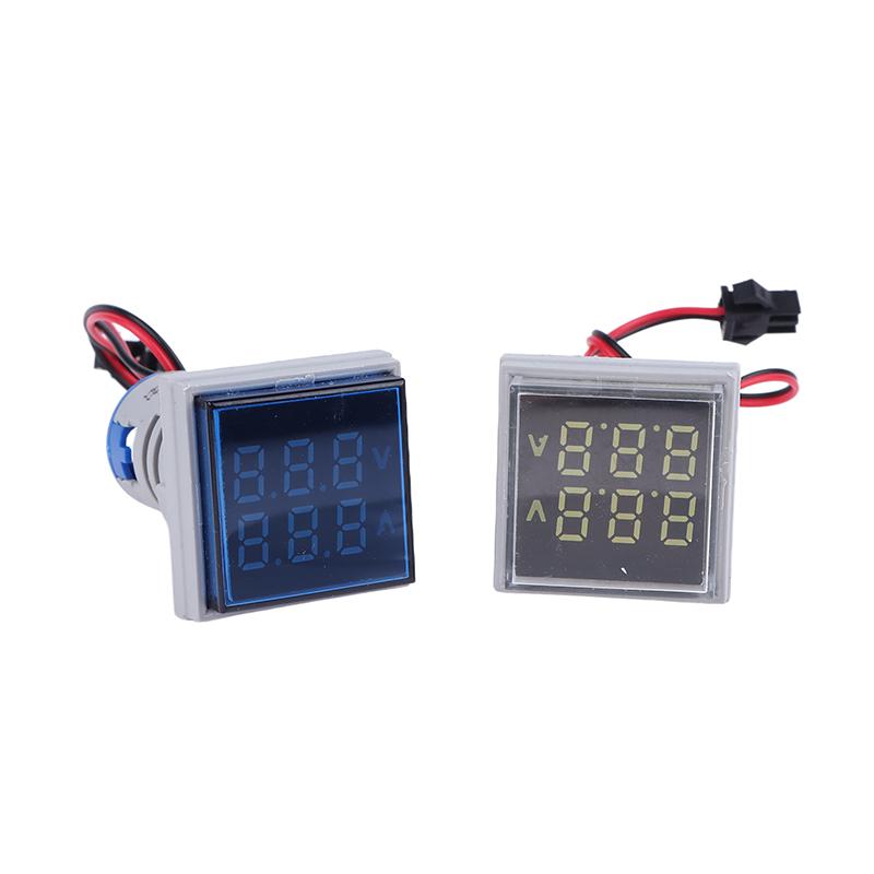 Мини Цифровой вольтметр-амперметр с двойным дисплеем AD16-22Vams 220V Квадратный светодиодный цифровой амперметр-вольтметр