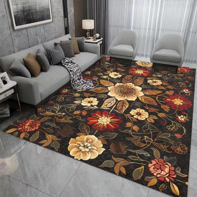 Bohemian Mandala Print Rug Non-slip, Easy-care Living Room & Bedroom Area Rug Study & Kitchen Mat Home Decor