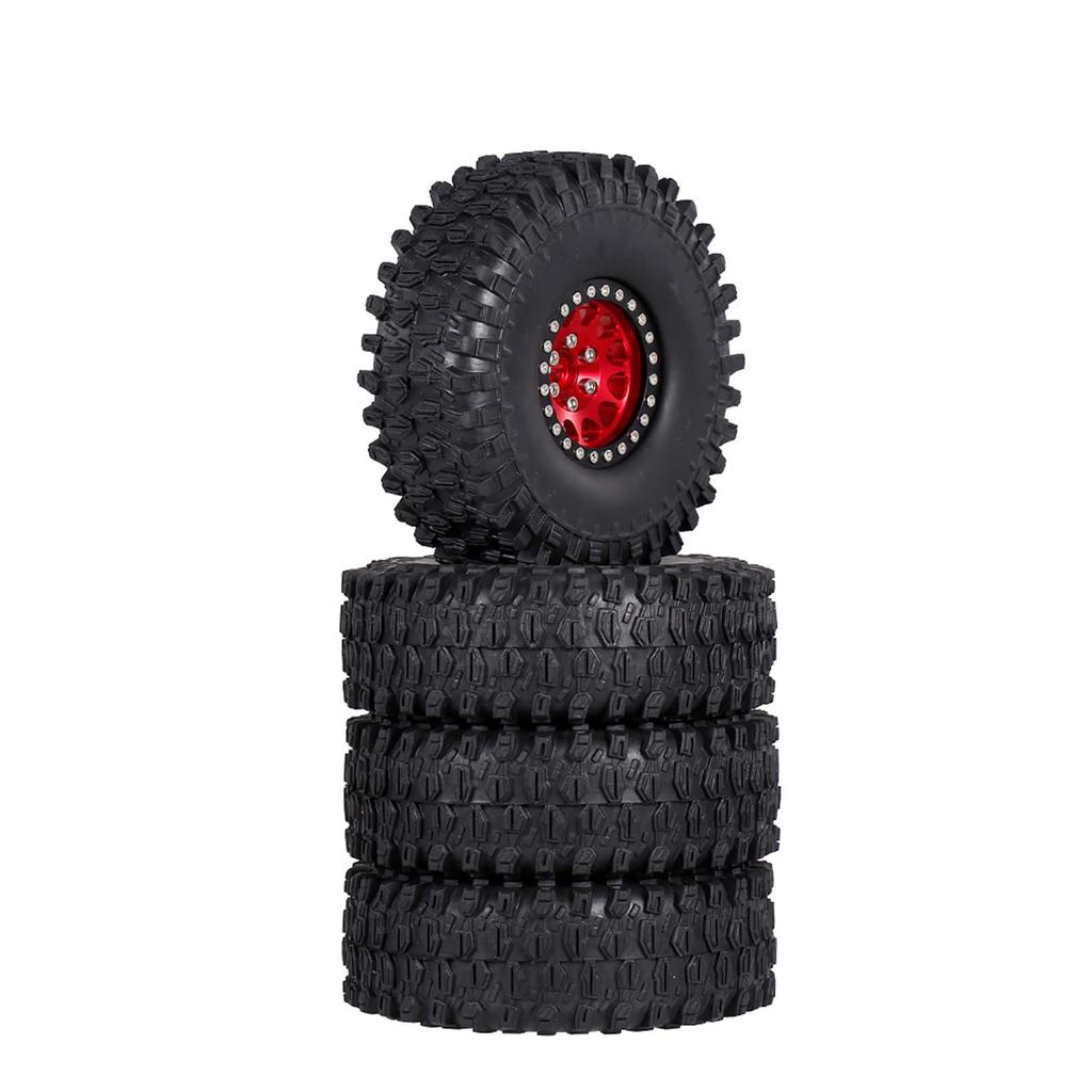 4PCS 1.9in Crawler RC Rubber Tires with Metal Rim for 1 10 RC Rock Crawler Traxxas Trx 4 Trx 6 Axial Scx10 90046 RC4WD