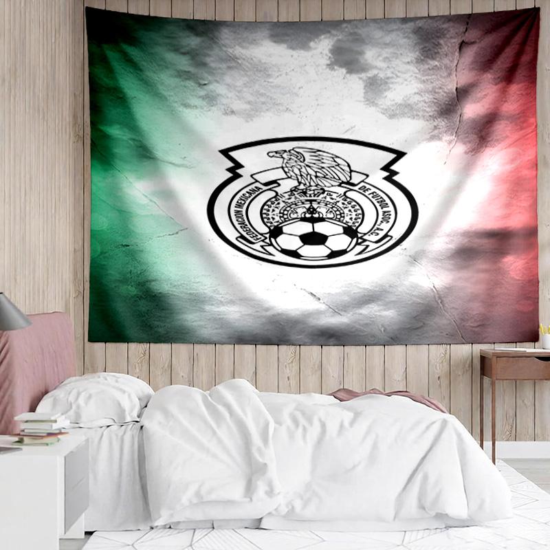 Mexico Football Team Emblem Printed Printed Tapestry, for Bedroom,Livingroom, dormitory, Large Wall Decor, Fabric Decor Fan Birthday Gifts