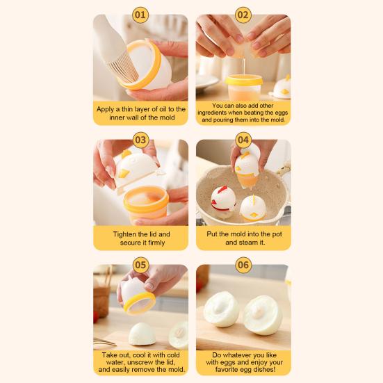 Форма для варки яиц пашот, термостойкая силиконовая пароварка, чашка для яиц всмятку, средней и вкрутую, гаджет для приготовления яиц на открытом воздухе, подходит для всех кастрюль