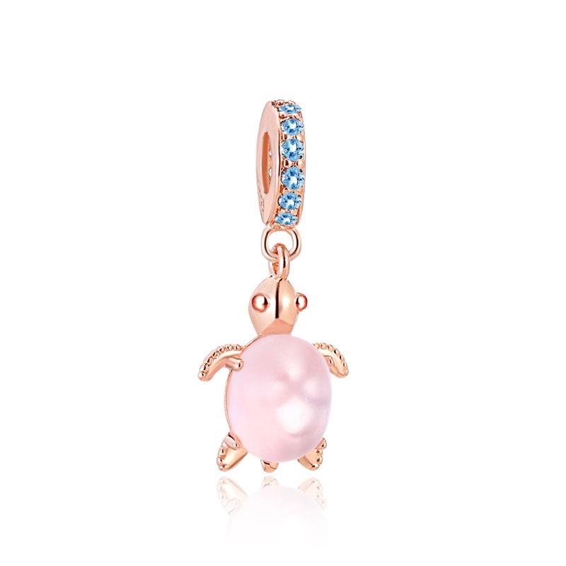 Новые изысканные розово-золотые белые розовые клипсы Dasiy Ocean Summer Charms подходят к оригинальному браслету с покрытием из стерлингового серебра 925 пробы для женщин, ювелирные изделия