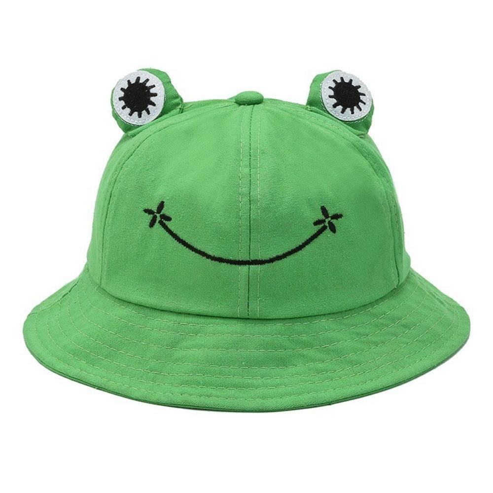 Sun Protection Women Bucket Hat Frog Shaped Fishing Cap Cute Sunscreen Hat Outdoor