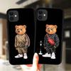 Cute Bear Fashion Brand Protective Case For iPhone 11 12 13 Pro XS Max XR X 6 6S 7 8 Plus 5S SE 2020 12Mini Soft Silicone Cover
