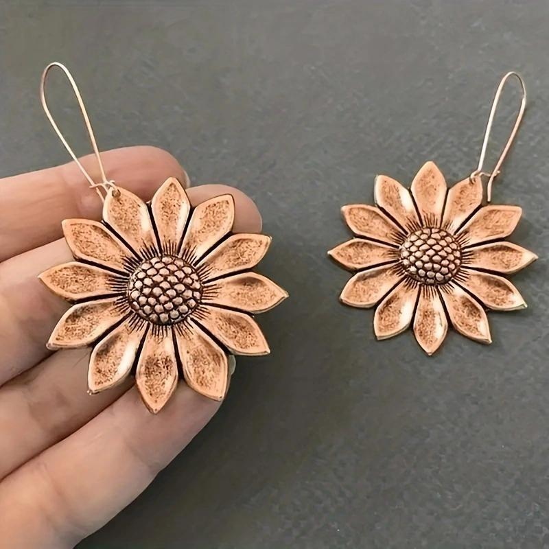 Модные серьги-подсолнухи в стиле бохо для женщин, помолвки, свадьбы, цветочные висячие серьги