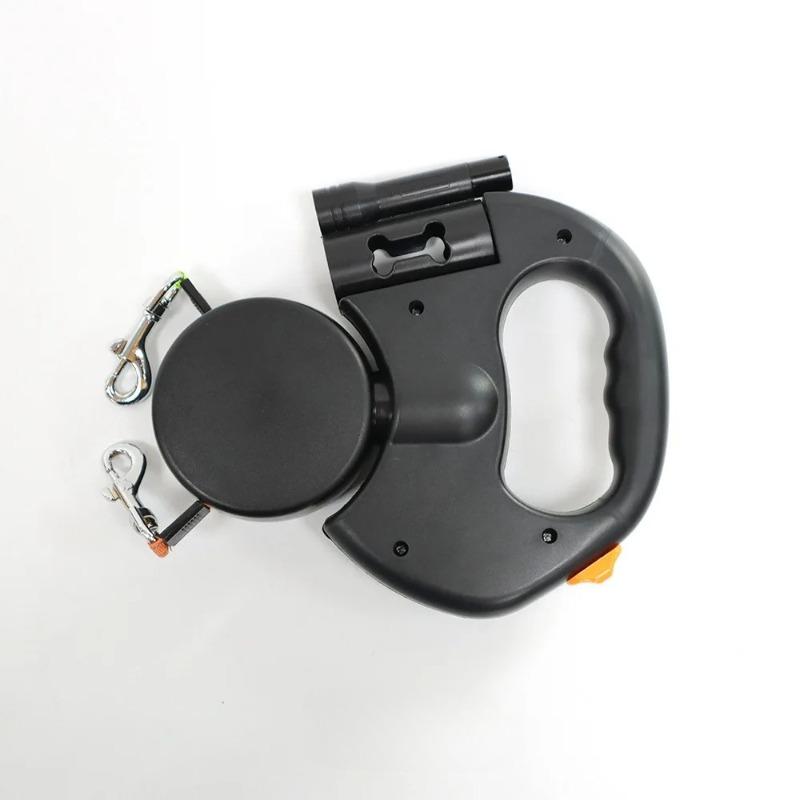 Выдвижная двойная собачья поводок со светодиодной подсветкой, вращение на 360°, без запутывания, независимые тормоза, 3 м, светоотражающая, для выгула двух собак