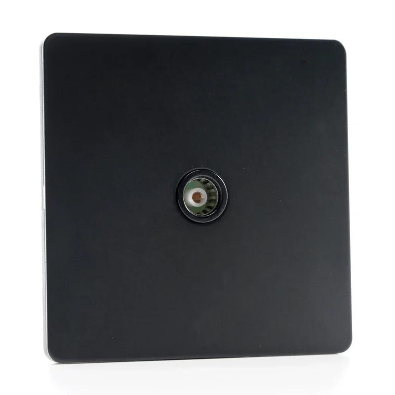 86 Тип Ретро Выключатель 1-4 Gang 2 Way Настенный Светильник Латунный Рычажный Переключатель Черный Матовый Нержавеющая Стальная Панель Розетка EU FR