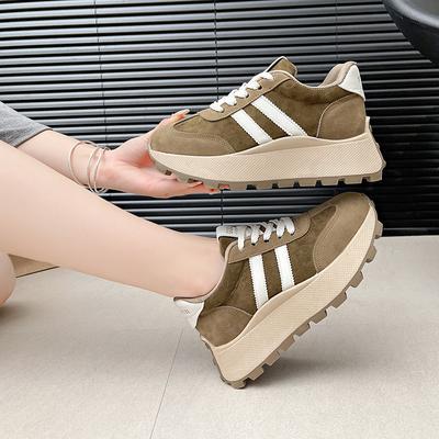 Мода 2024 года, новые черные женские повседневные кроссовки на платформе, винтажная универсальная обувь для папы на толстой подошве, модная дизайнерская обувь из вулканизированной стали