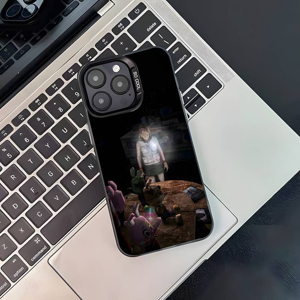 S-Silent Horror Hill Game Черный Матовый Ударопрочный Чехол Чехол для Телефона Для iPhone 17,16,15,14,13,12,11,Pro,Max,Plus