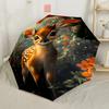 Autumnal Deer Portrait Compact Travel Automatic Umbrella Retractable Design with 8-Rib Durability Foldable Design Travel Essential