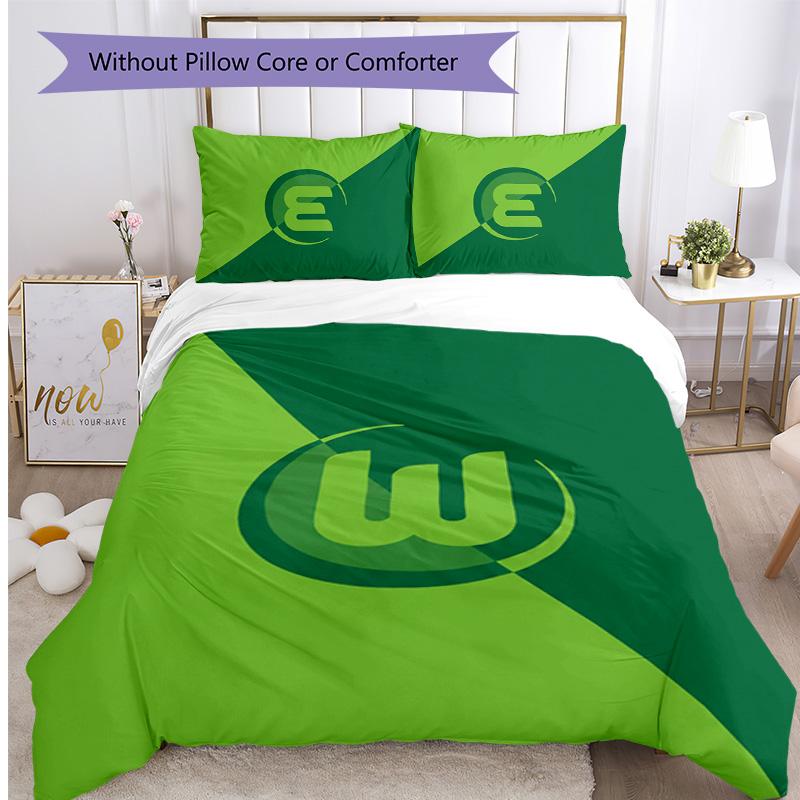 VfL Wolfsburg FC Printed 3PCS Bedding Set Breathable Duvet Cover with Pillowcases Decorative Bed Linen for Bedroom Home
