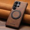Для Samsung Galaxy S25 S24 S23 S22 Ultra Кожаный чехол, [Совместим с магнитным креплением] Встроенная подставка Ударопрочный защитный чехол
