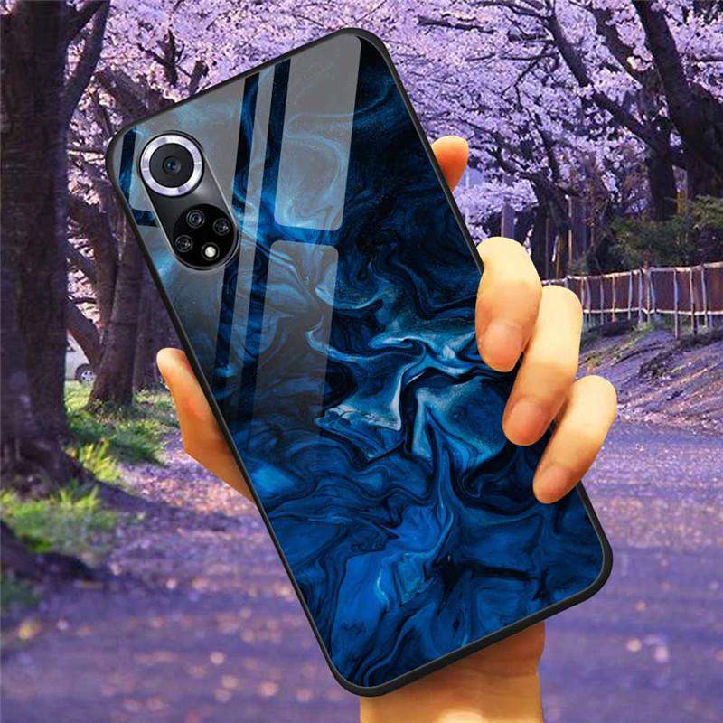 Чехол для Honor 50 Pro Закаленное Стекло Звездный Мрамор Жесткая Задняя Крышка для Телефона Huawei Honor 50 Чехлы Honor50 Защитные
