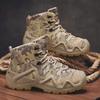 2024 Autumn Men's High-Top Camouflage Hiking Boots: Wear-Resistant, Non-Slip, Height-Enhancing, for Outdoor Training.