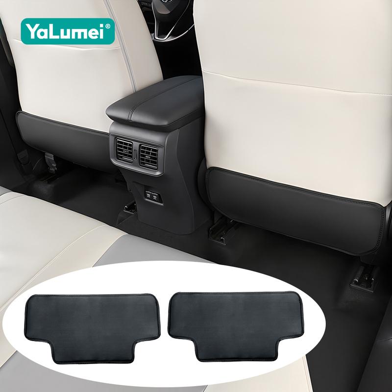 Car Anti-Dirty Pad 2PCS PU Leather 44cm Length Seat Back Protective Mat Anti Kick Cushion Pads Auto Internal Styling Accessories