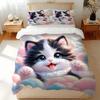 Цифровая печать Трехпредметное постельное белье серии «Милые котята» 3D Комплект для мальчика