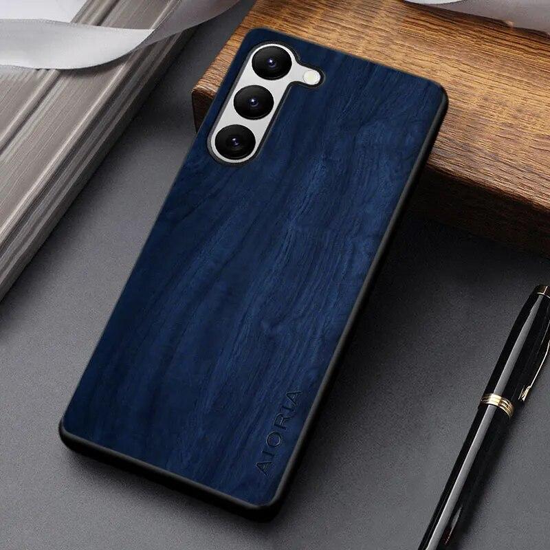 Чехол для Samsung Galaxy S23 Ultra Plus, чехол с уникальным дизайном, легкий чехол из искусственной кожи с узором под дерево, задняя крышка для Samsung S23, чехол