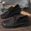 Fashion Men Shoes Genuine Leather Outdoor Fashion Handmade Sewing Breathable Sneakers Casual Dermis Rubber Anti-Silp Outdoor Shoes Men