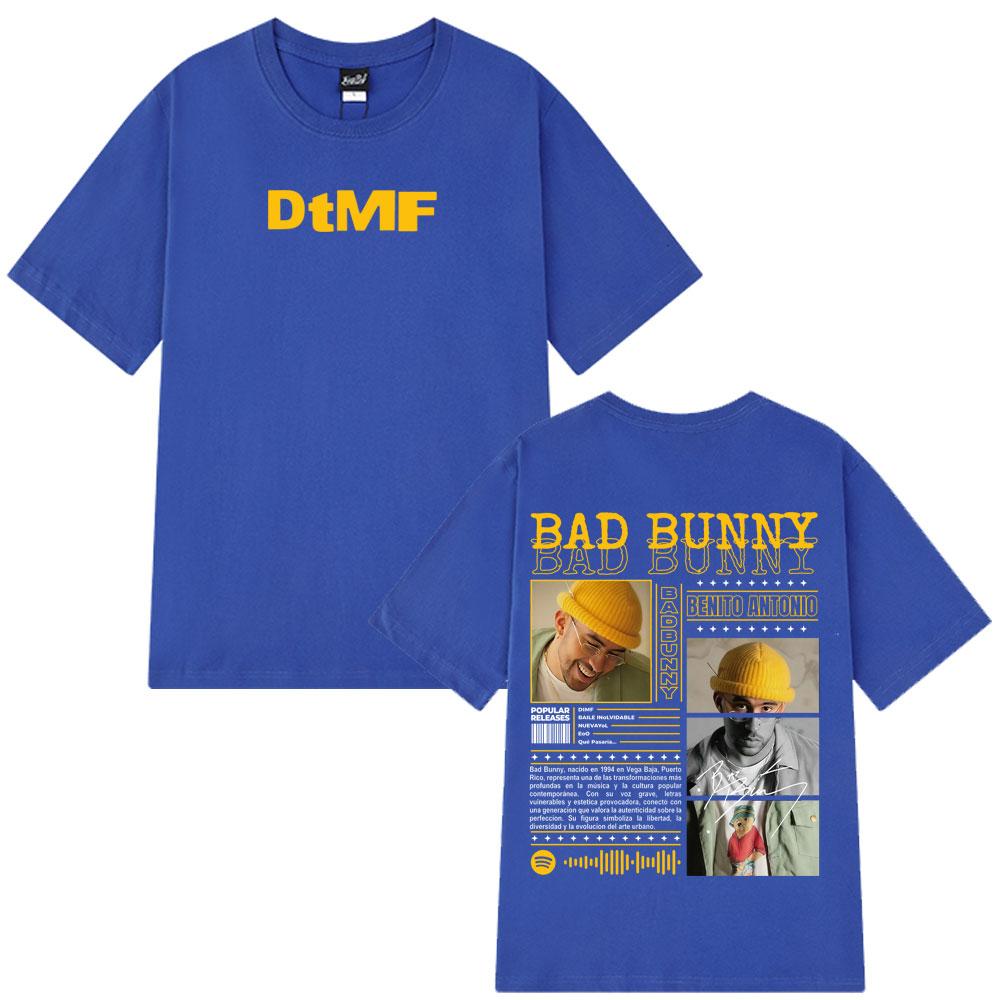 Летняя футболка 2025 года с графикой рэпера Bad Bunny, музыкальный альбом, мужская и женская, мода Харадзюку, 100% чистый хлопок, дышащая футболка, Y2k