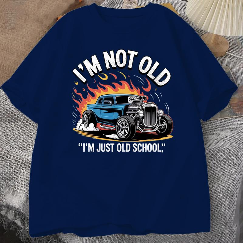 Футболка Hot Rod Старая Школа Маслкар Летний Спортивный Костюм Круглый Вырез Короткий Рукав Топы Повседневная Хлопок Спортивная Одежда Харадзюку Ретро Футболка
