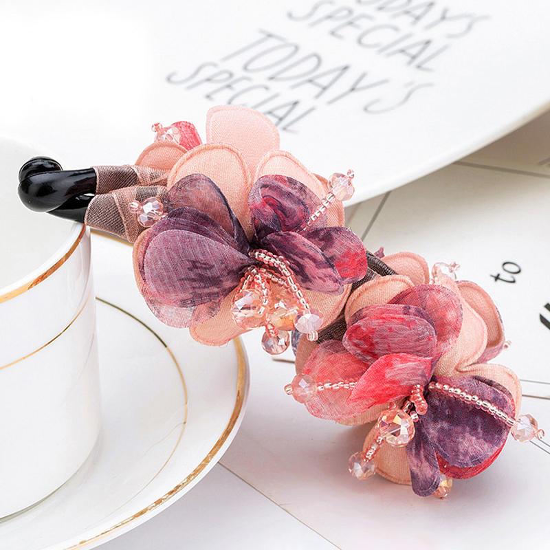 Цветочная заколка для волос держатель для хвостика прочный долговечный сильная фиксация плетение нескользящие французские заколки заколка-краб для прически