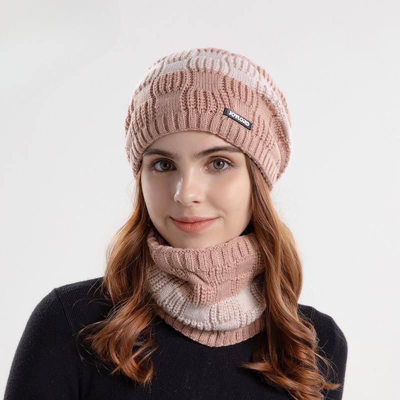Вязаный пуловер, шапка, шарф, комплект из двух предметов, зимняя теплая защита ушей, один и тот же стиль для мужчин и женщин, шерстяная шапка