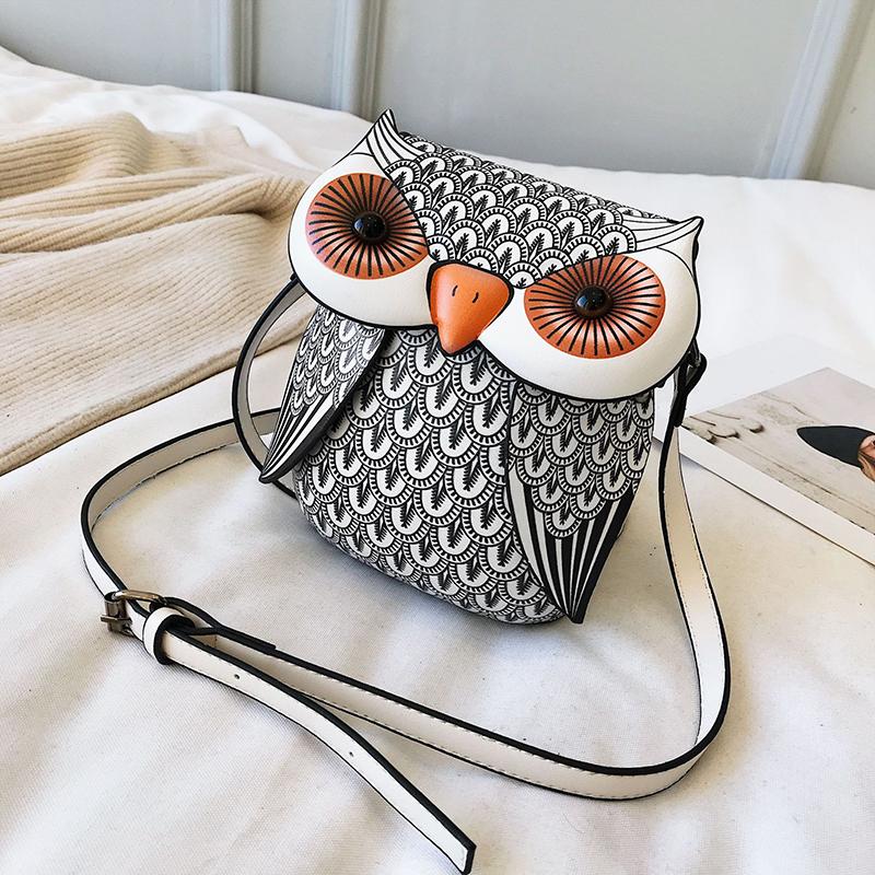 2025 Европейская и Американская Ретро ПУ Женская Сумка На Плечо Новая Модная Сумка Кошка Мультфильм Сова Сумка Через Плечо Креативный Кошелек