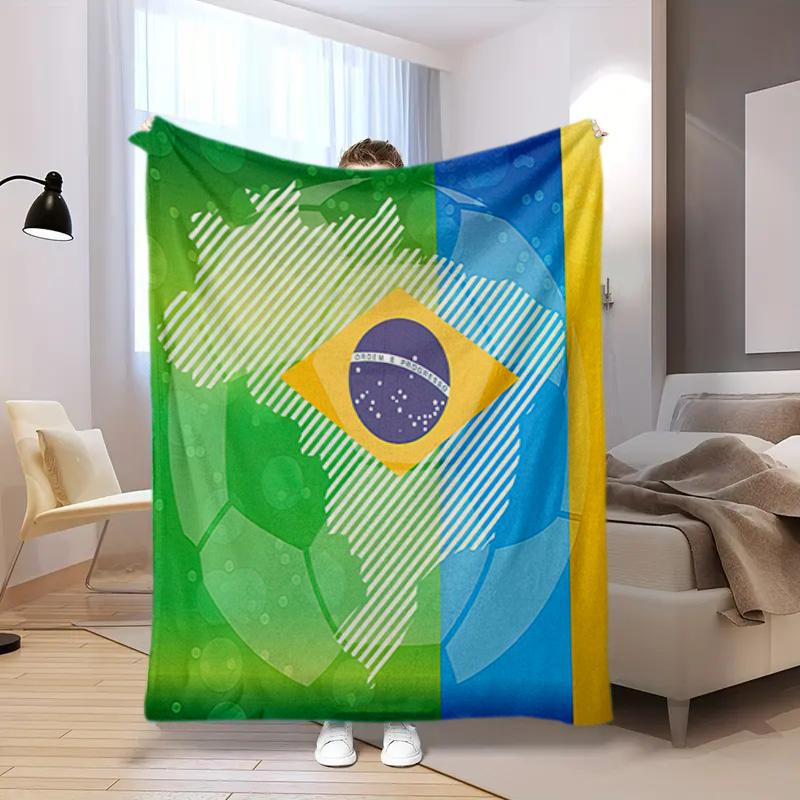 1PC Football pattern blanket, all season lightweight home office outdoor nap multifunctional blanket