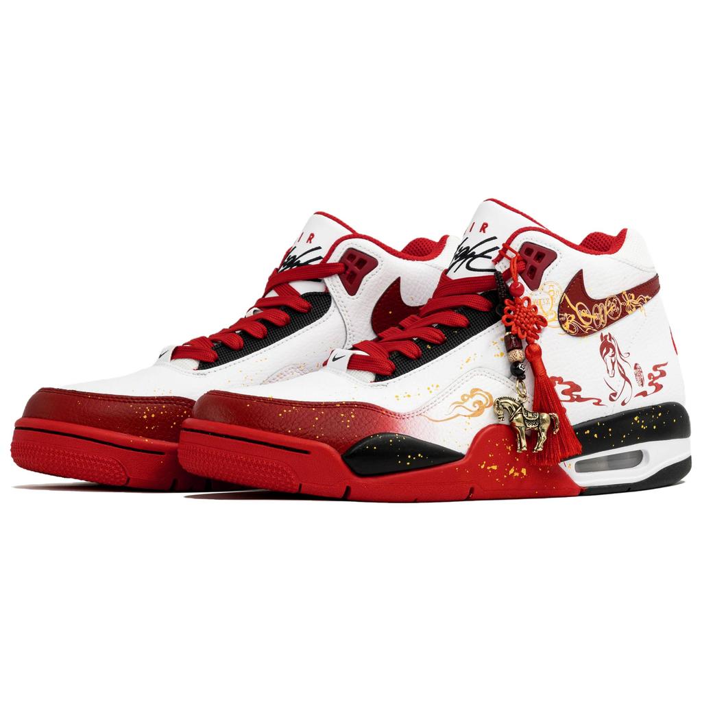 Nike Flight Legacy Wan Hua Nong, Xiang Rui Yu Ma, Сумка для покупок Винтажные Баскетбольные кроссовки Мужские Белый Красный BQ4212-100(Team113-BOX)