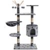 Cat Tree 125 cm Grey with Paw Print Design