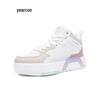 Yearcon Women's Macaron High-Top Platform Casual Sneakers