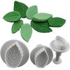 3Pcs/Set Rose Leaf Fondant Cake Decorating Press Plunger Cutter DIY Mold Mould