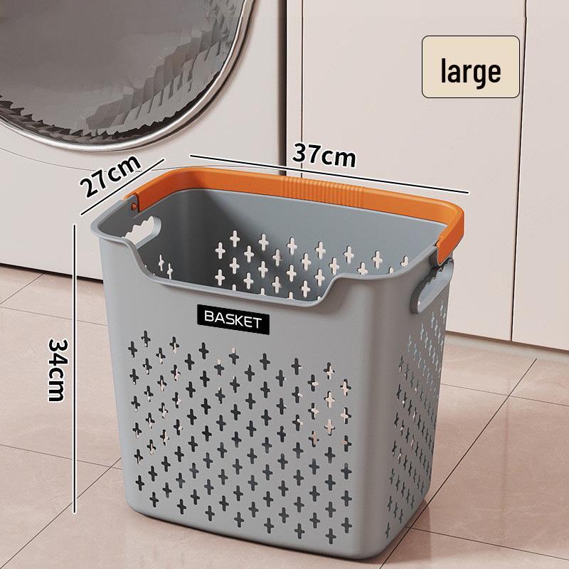 Large Capacity Plastic Laundry Basket - Handheld Dirty Clothes Hamper for Bathroom and Household Storage