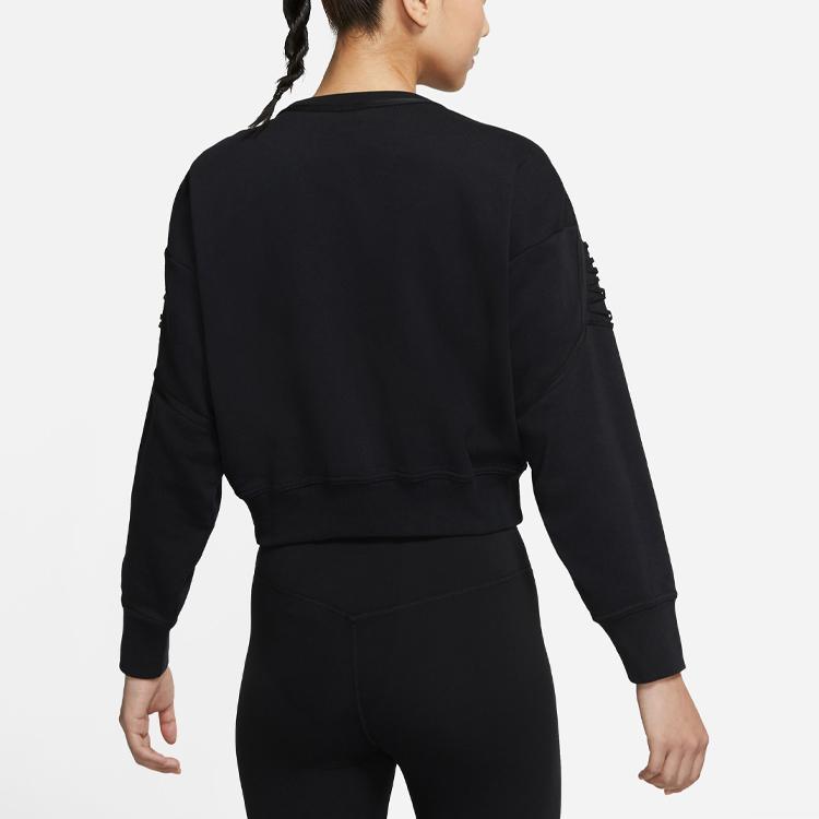 Nike Повседневная вязаная тренировочная толстовка с круглым вырезом, женские топы, черный DA0449-010