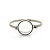 Stainless Steel Double Curved Locket Bracelet Chain Glass Memory Charms Floating Locket Bangle Fillable DIY Jewelry Making