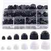145Pcs Protecting Hexagon Screws Bolts Kit M4 M5 M6 M8 M10 M12 Hexagon Protection Caps Cover Black White Hexagon Nuts Bolt Cover