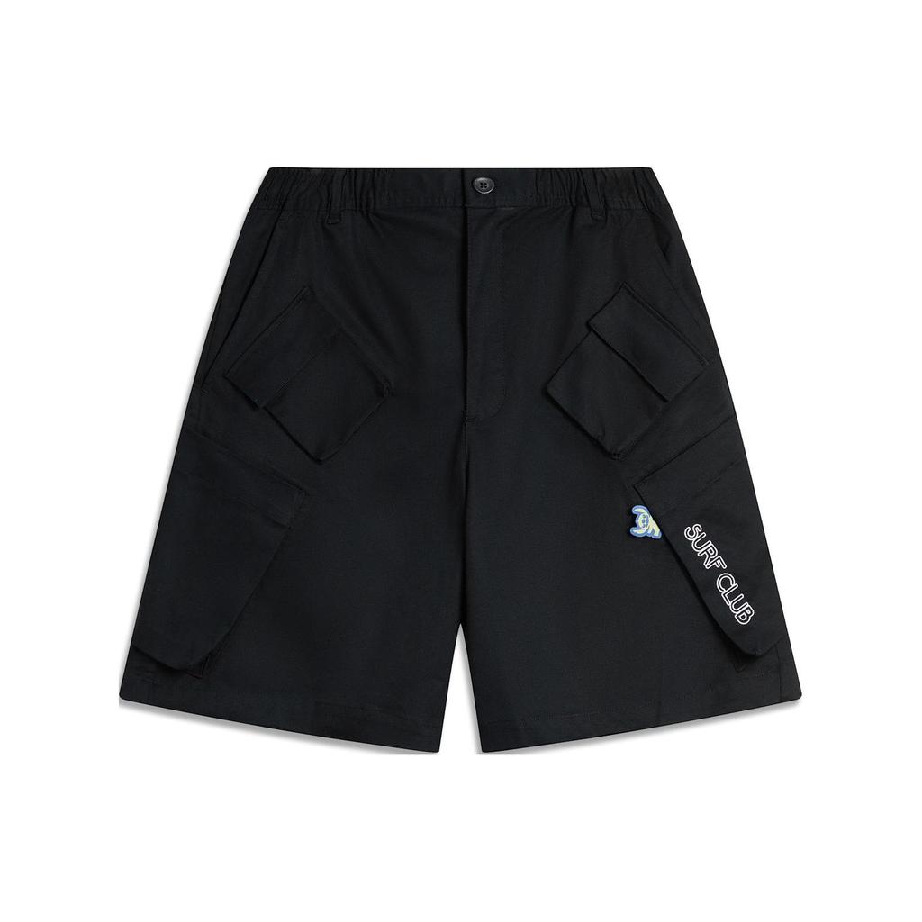Li Ning X Disney Collaboration Disney Collection Letter Print Loose Woven Casual Shorts Men shorts Black AKSU325-2