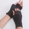 Осенне-зимние женские модные универсальные вязаные теплые перчатки с половиной пальца