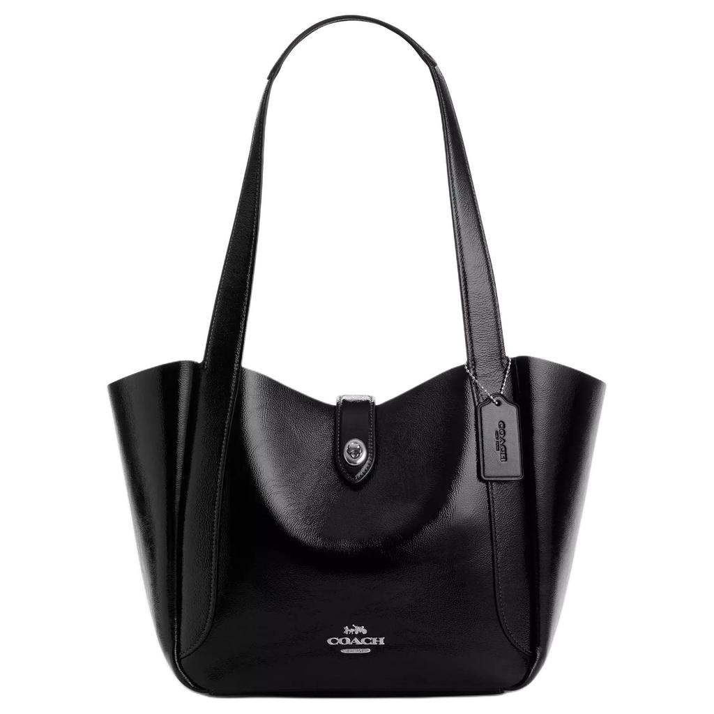 COACH Hadley Refined Cow Leather Handbag, Shoulder Bag Large Women's Black CCF05-SVBK