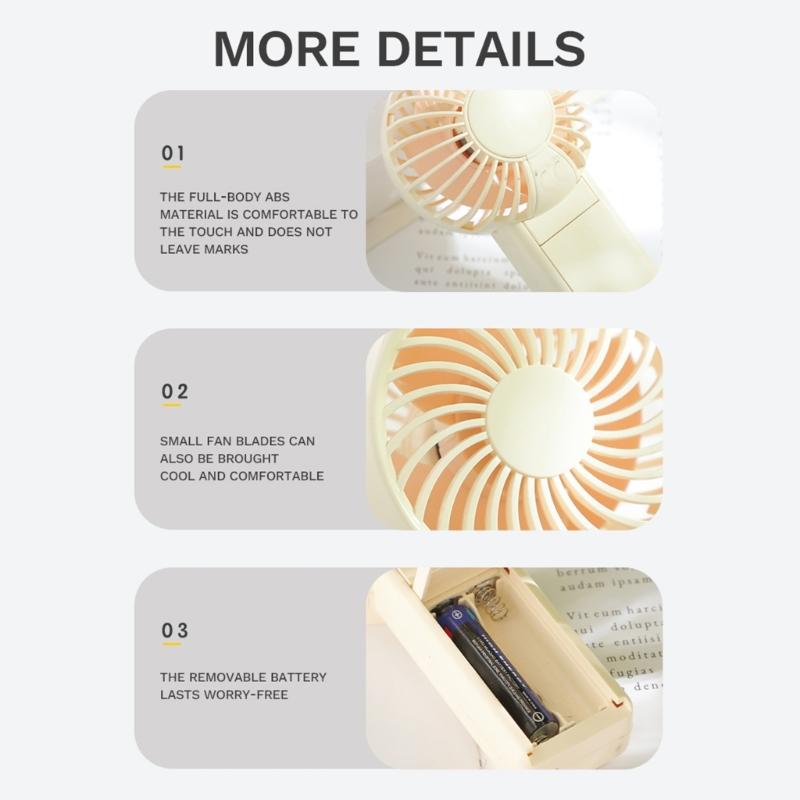 AM4 На батарейках Ручной вентилятор Для использования в помещении и на улице Эргономичная ручка Легкий Для детей Взрослых Для путешествий на открытом воздухе