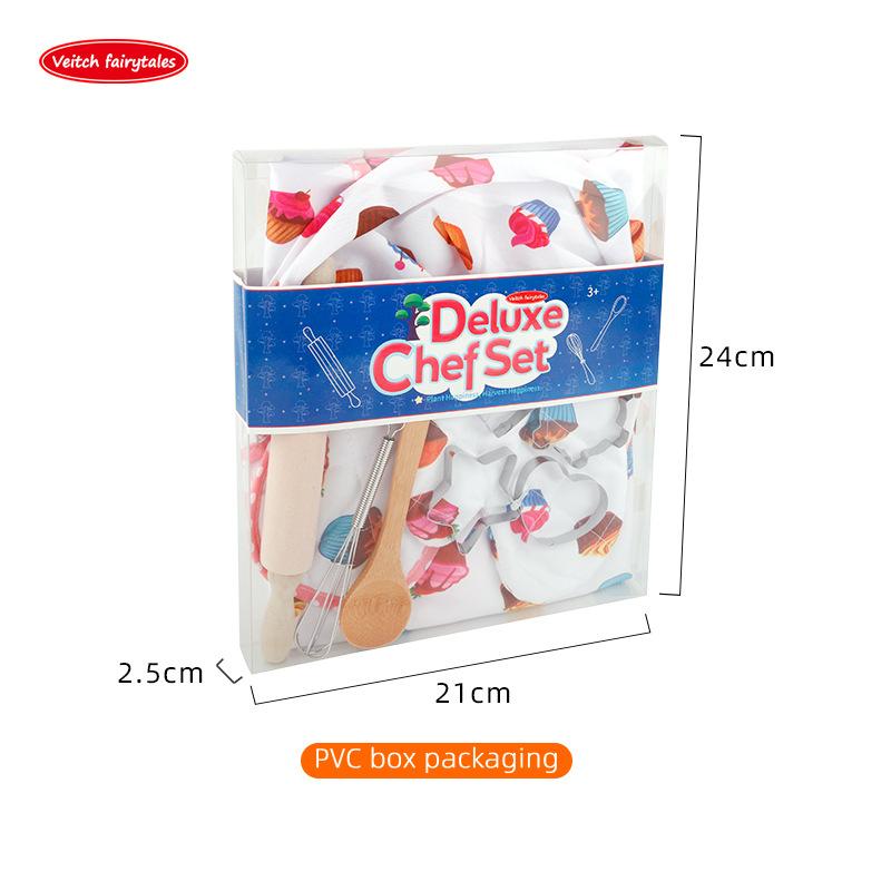 Кулинарный набор, детский милый набор для выпечки, набор кухонных игрушек, аксессуары, фартук со шляпой шеф-повара, перчатки для духовки, держатель для кастрюли, формочка для печенья в качестве детского кухонного подарка
