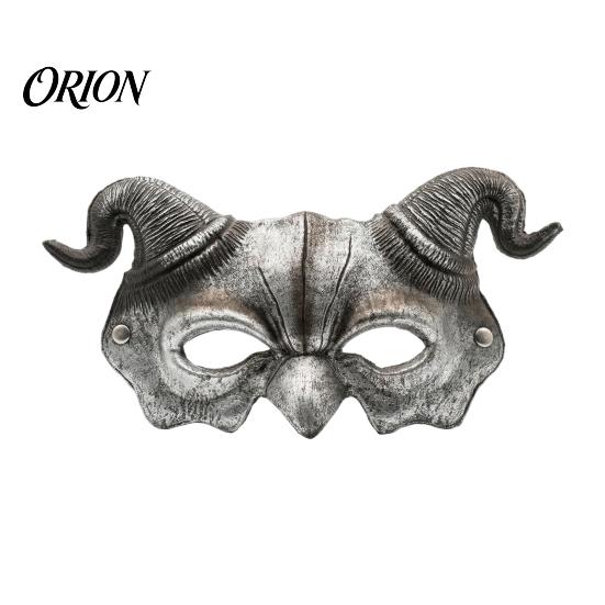 Halloween Party Mask Ram Horn Demon Mask, Horror Devil Half Face Horned Lightweight Gothic Masquerade for Cosplay Costume Fade-resistant