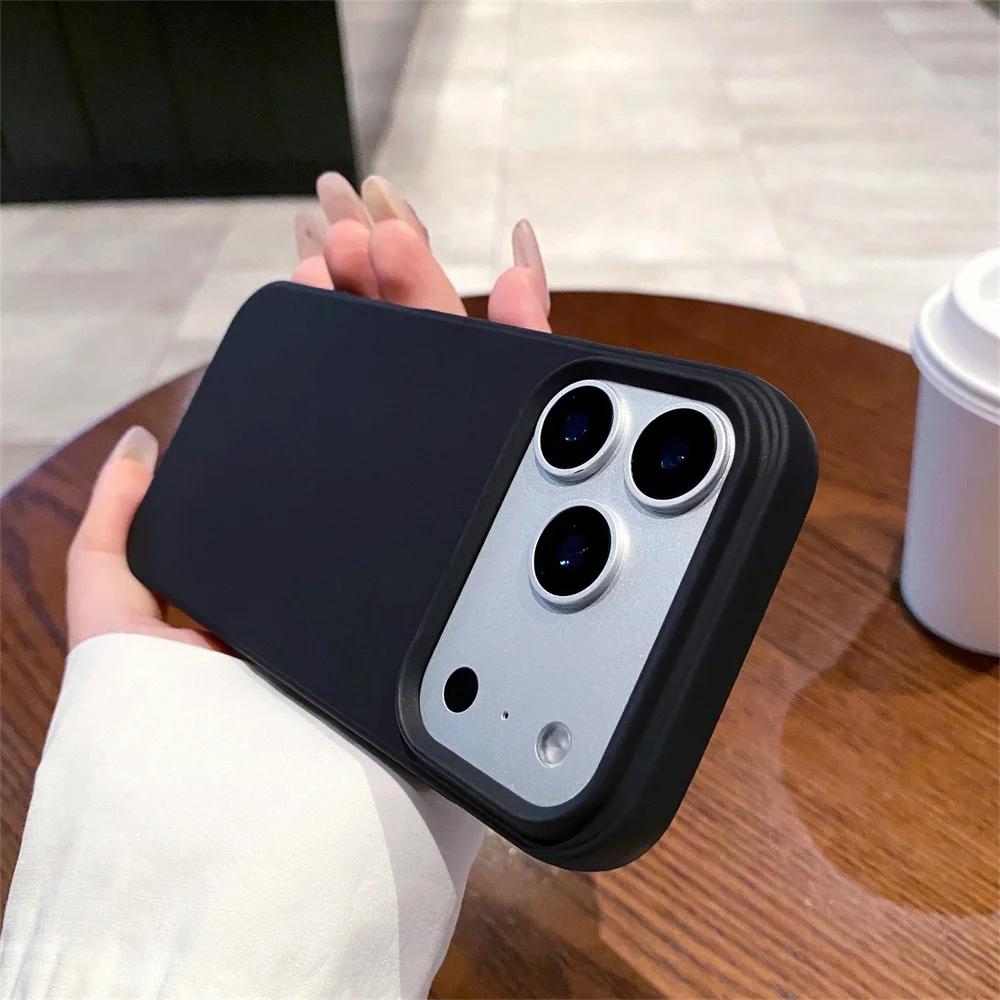 Офисный матовый однотонный чехол для телефона Apple iPhone 17 Air 16 Plus 15 14 13 12 Pro Max Силиконовый мягкий защитный задний чехол
