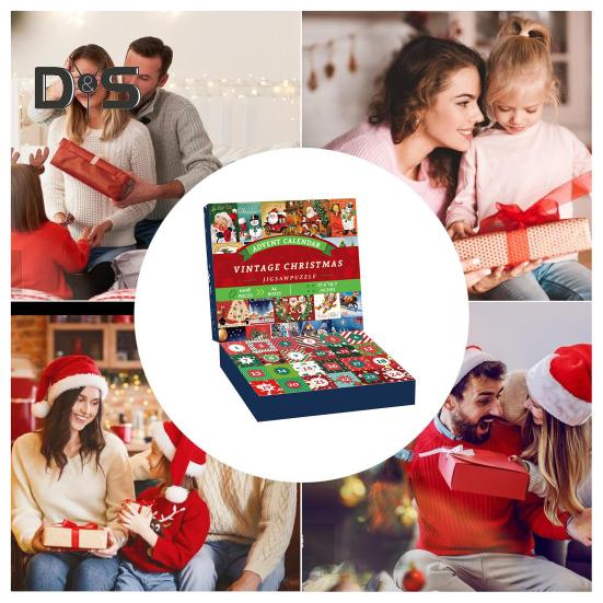 Christmas Advent Calendar Puzzle 1000 Christmas Countdown Jigsaw Puzzle Winter Santa Snowman Holiday Ornament