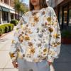 Women's Christmas Print Crewneck Sweatshirt Trendy Lightweight Casual Pullover for Holiday and Everyday Wear